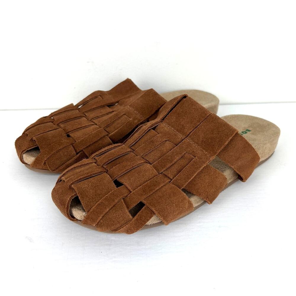 Boden Loretta Multi Strap Clog Tan Suede Slip On EU 42/ US 10.5